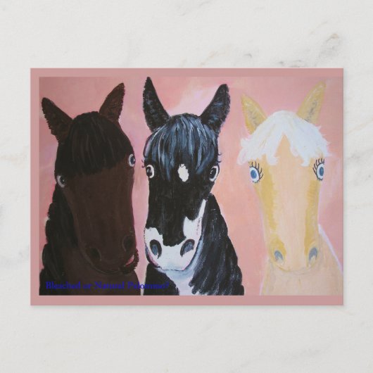 おもしろい馬カスタマイズ板 ポストカード (正面)