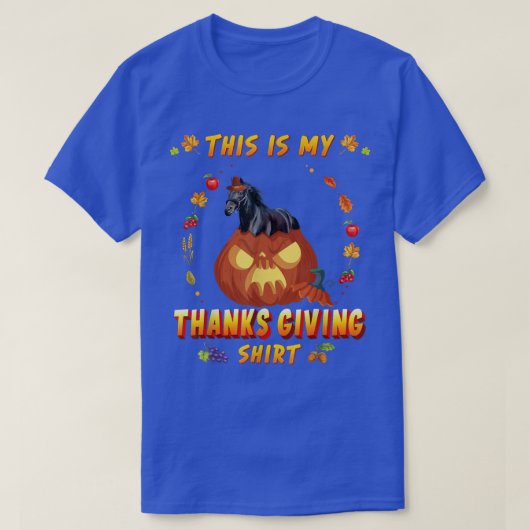 おもしろい馬カボチャの秋これが私の感謝してい Tシャツ (デザイン正面)