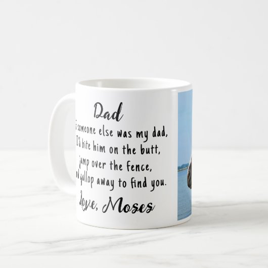 おもしろい馬好きカスタムフォトエクエストリアン コーヒーマグカップ (正面左)