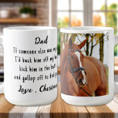 おもしろい馬好きカスタム可愛い写真馬術 コーヒーマグカップ