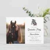 おもしろい馬水彩馬写真卒業 招待状 (スタンド正面)