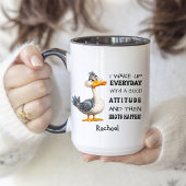 「おもしろい馬鹿が起こる」怒DuckPersonized ツートーンマグカップ