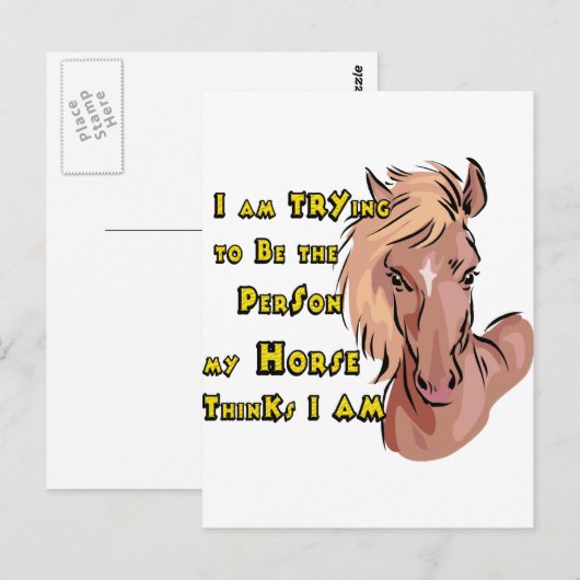 おもしろい馬 ポストカード (正面/裏面)