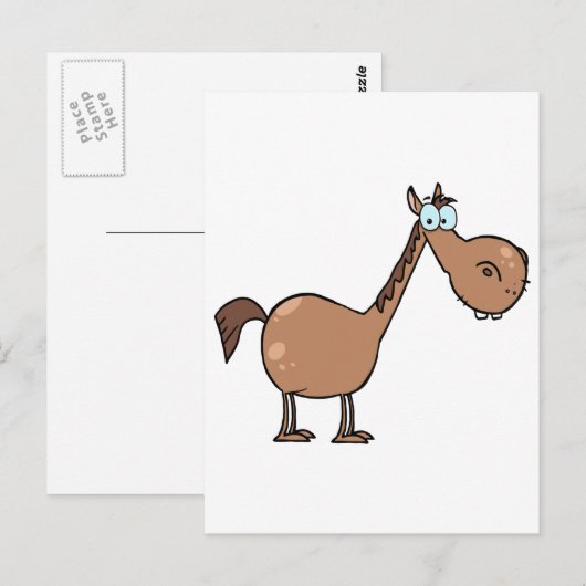 おもしろい馬 ポストカード (正面/裏面)