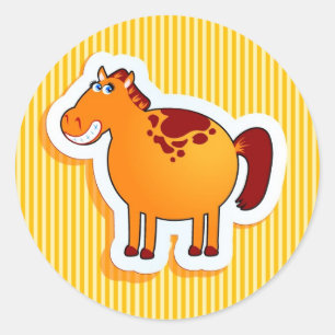 おもしろい馬 ラウンドシール