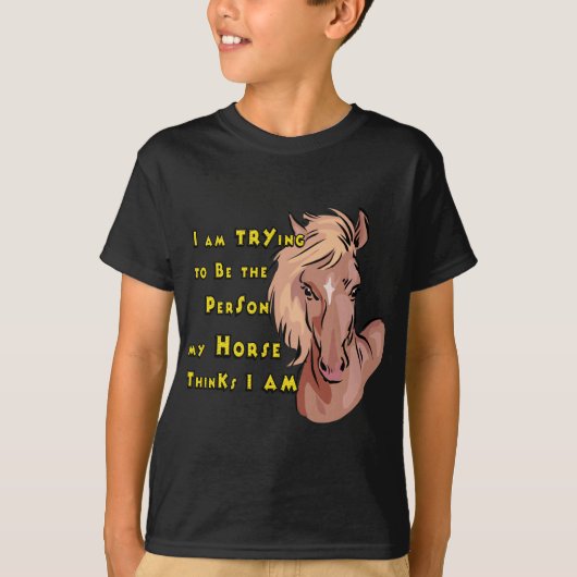 おもしろい馬 Tシャツ (正面)