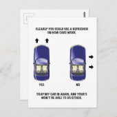 おもしろい駐車違反のメモ ポストカード (正面/裏面)