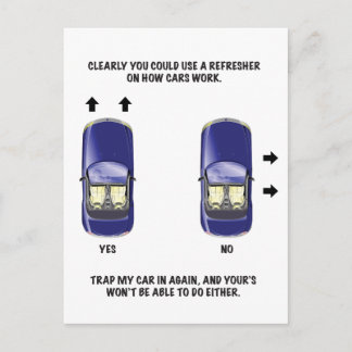 おもしろい駐車違反のメモ ポストカード