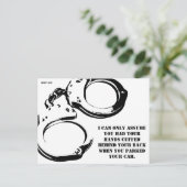 おもしろい駐車違反のメモ ポストカード (スタンド正面)