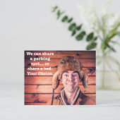 おもしろい駐車違反のメモ ポストカード (スタンド正面)