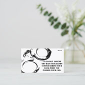 おもしろい駐車違反のメモ 名刺 (スタンド正面)