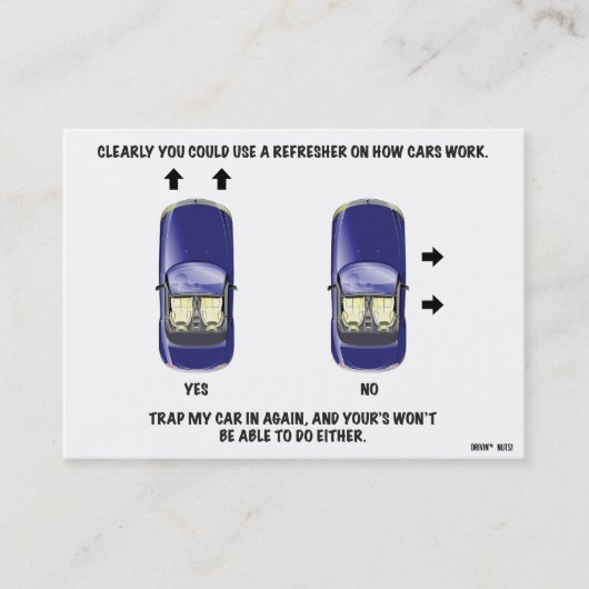 おもしろい駐車違反のメモ 名刺 (正面)