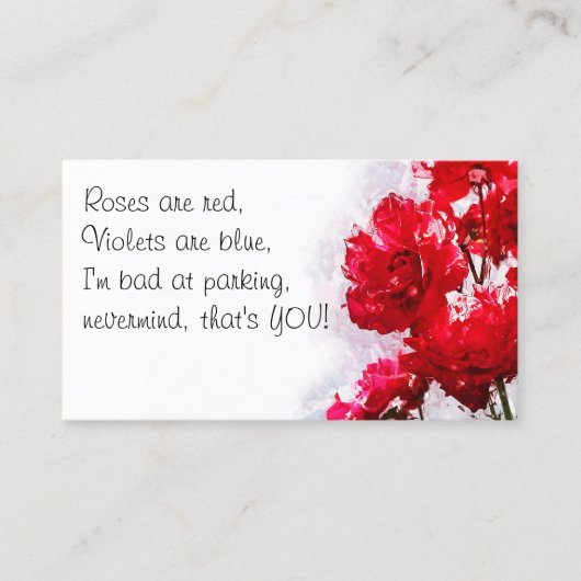 おもしろい駐車違反のメモ 名刺 (正面)