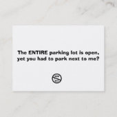 おもしろい駐車違反のメモ 名刺 (裏面)