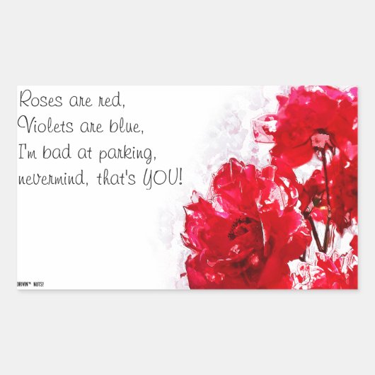 おもしろい駐車違反のメモ 長方形シール (正面)