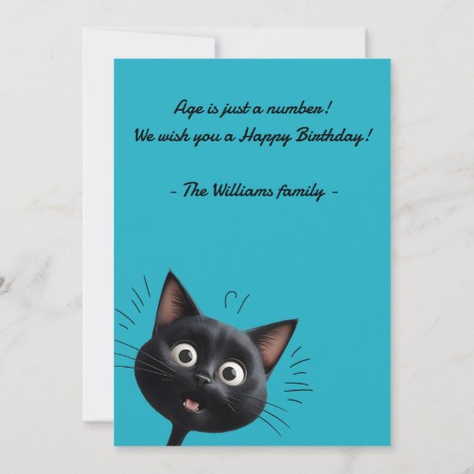 おもしろい驚いた黒猫 (裏面)