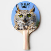 おもしろい驚く美し素晴らしい角フクロウ 卓球ラケット (裏面)