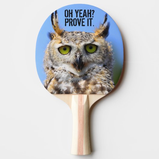 おもしろい驚く美し素晴らしい角フクロウ 卓球ラケット (裏面)
