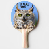 おもしろい驚く美し素晴らしい角フクロウ 卓球ラケット (正面)