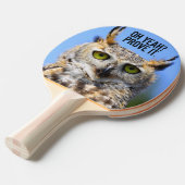 おもしろい驚く美し素晴らしい角フクロウ 卓球ラケット (正面アングル)