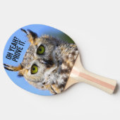 おもしろい驚く美し素晴らしい角フクロウ 卓球ラケット (横)