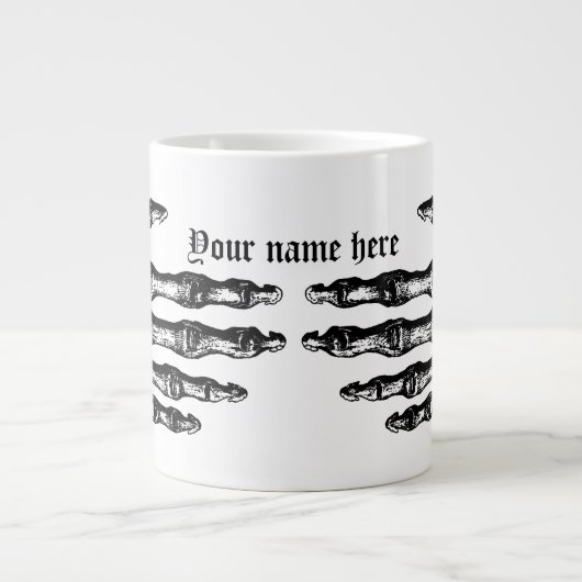 おもしろい骨格ハロウィーン ジャンボコーヒーマグカップ (正面)