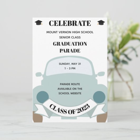 おもしろい高校卒業パレード招待状 招待状 (スタンド正面)