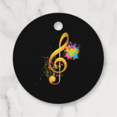 おもしろい高音クレフ、 音符記号ミュージカル注。編集可能文字 フェイバータグ (裏面)