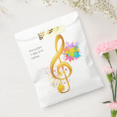 おもしろい高音クレフ、 音符記号ミュージカル注。編集可能文字 フェイバーバッグ (封をした状態)