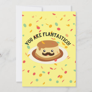 おもしろい髭を搭載するFlantasticoのかわいいFLANです サンキューカード
