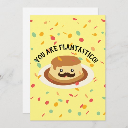 おもしろい髭を搭載するFlantasticoのかわいいFLANです サンキューカード (正面/裏面)