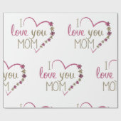 おもしろい魅力的と私はママを愛 ラッピングペーパー (フラット)