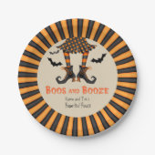 おもしろい魔女の脚ハローウィンパーティ ペーパープレート (正面)