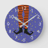 おもしろい魔女の脚 ラウンド壁時計 (正面)