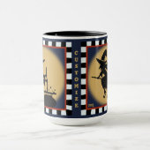 おもしろい魔女シルエットのハロウィンカスタマイズ マグカップ (中央)