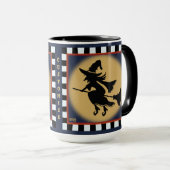 おもしろい魔女シルエットのハロウィンカスタマイズ マグカップ (正面右)