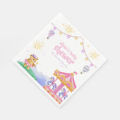 おもしろい魔法の熱気球回転木馬ベビーシャワー スタンダードランチョンナプキン (角)