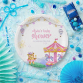 おもしろい魔法の熱気球回転木馬ベビーシャワー ペーパープレート (パーティー)