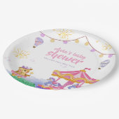 おもしろい魔法の熱気球回転木馬ベビーシャワー ペーパープレート (アングル)
