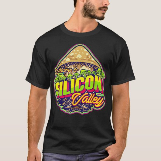 おもしろい魔法キノコデザインSan Francisco Tech Tシャツ (正面)