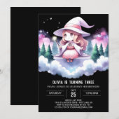 おもしろい魔法使い誕生日 招待状 (正面/裏面)