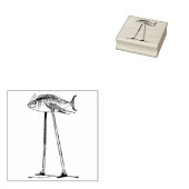 おもしろい魚が竹馬に戻った足 ラバースタンプ (押印)