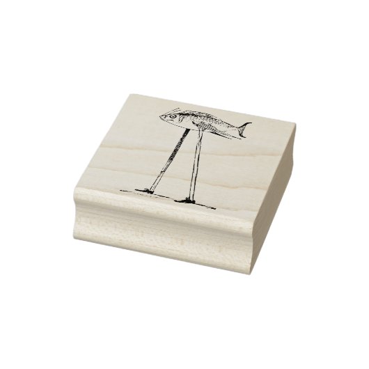 おもしろい魚が竹馬に戻った足 ラバースタンプ (スタンプ)