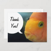 おもしろい魚のペコリューカード ありがとう ポストカード (正面/裏面)