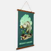 おもしろい魚の飲みカスタム文字&カラー 吊り下げ型タペストリー (傾斜あり)