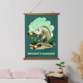 おもしろい魚の飲みカスタム文字&カラー 吊り下げ型タペストリー (寝室)