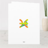 おもしろい魚座キャットパーソナライズされた誕生日 カード (裏面)