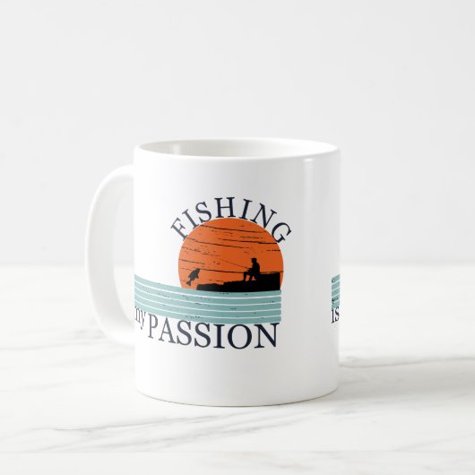 おもしろい魚釣りことわざ コーヒーマグカップ (正面左)