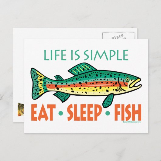 おもしろい魚釣りことわざ ポストカード (正面/裏面)