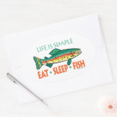 おもしろい魚釣りことわざ 楕円形シール (封筒)